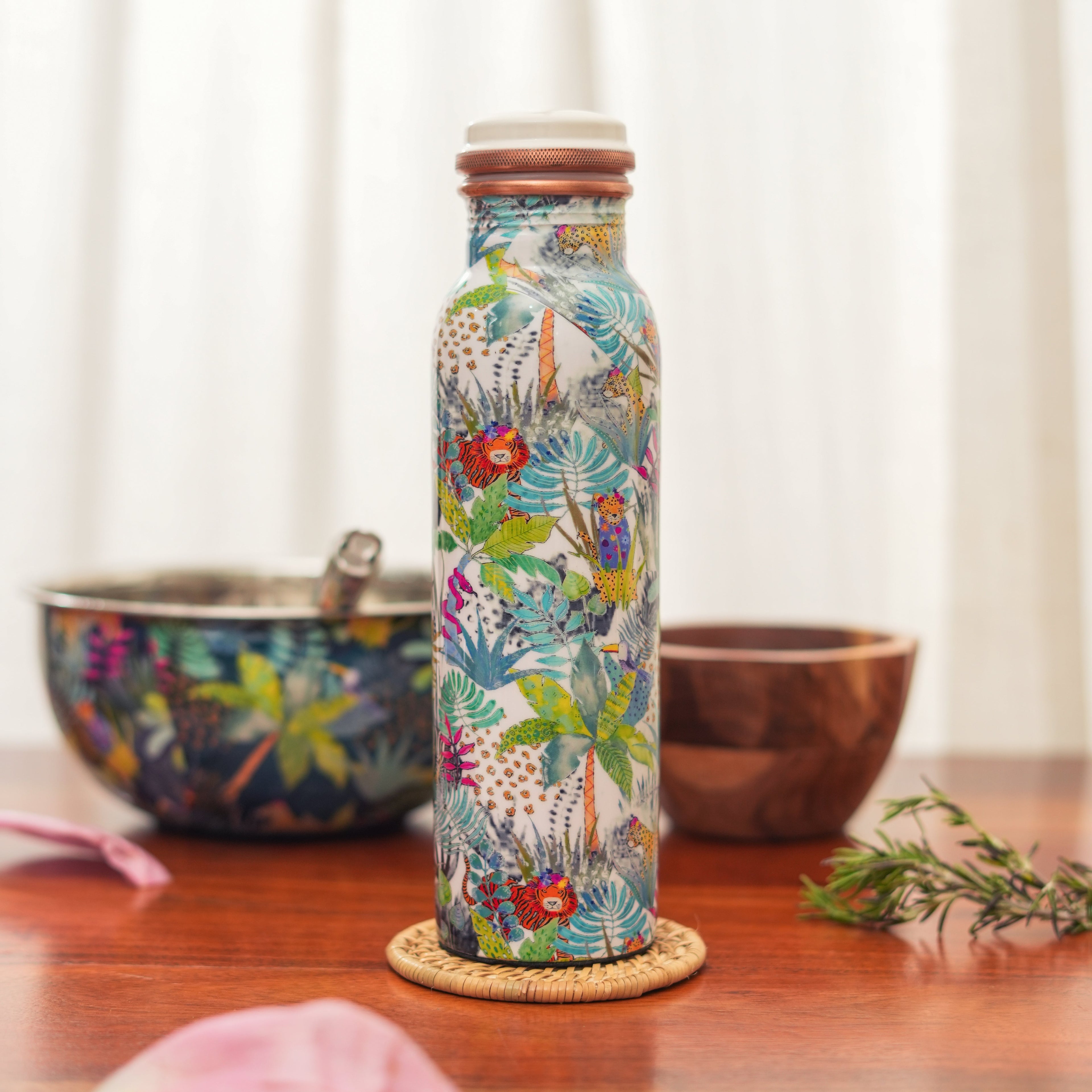 Rainforest Bloom Copper Water Bottle