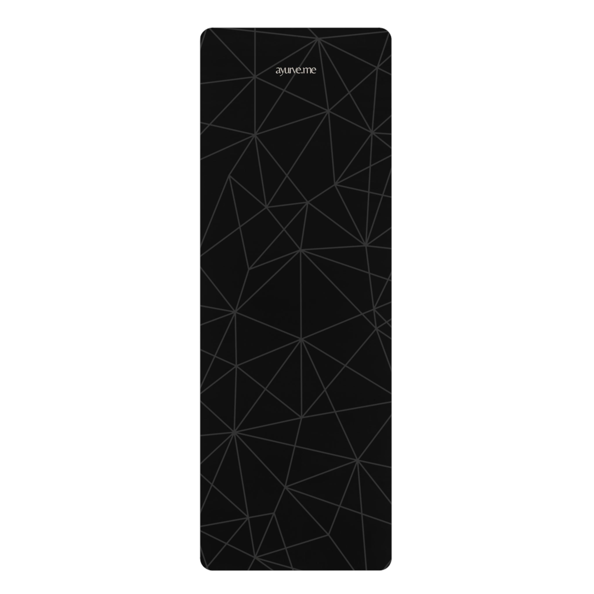 Rubber Yoga Mat – Eco‑Friendly, Non‑Slip Cushioned Mat | Black Petrol with Geometric Alignment