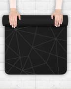 Rubber Yoga Mat – Eco‑Friendly, Non‑Slip Cushioned Mat | Black Petrol with Geometric Alignment