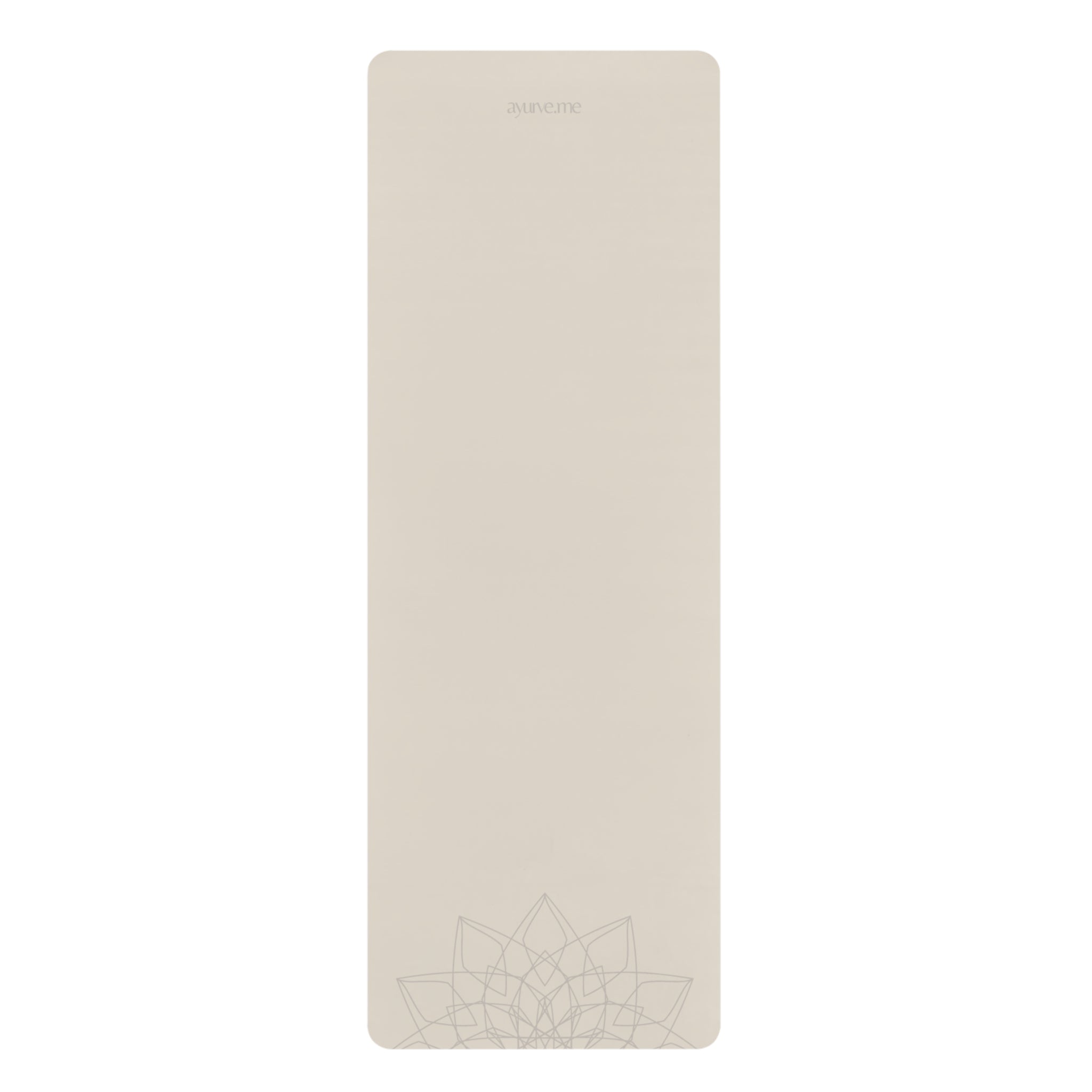 Rubber Yoga Mat – Eco‑Friendly, Non‑Slip Cushioned Mat | Sand Beige with Mandala Spiritual Design