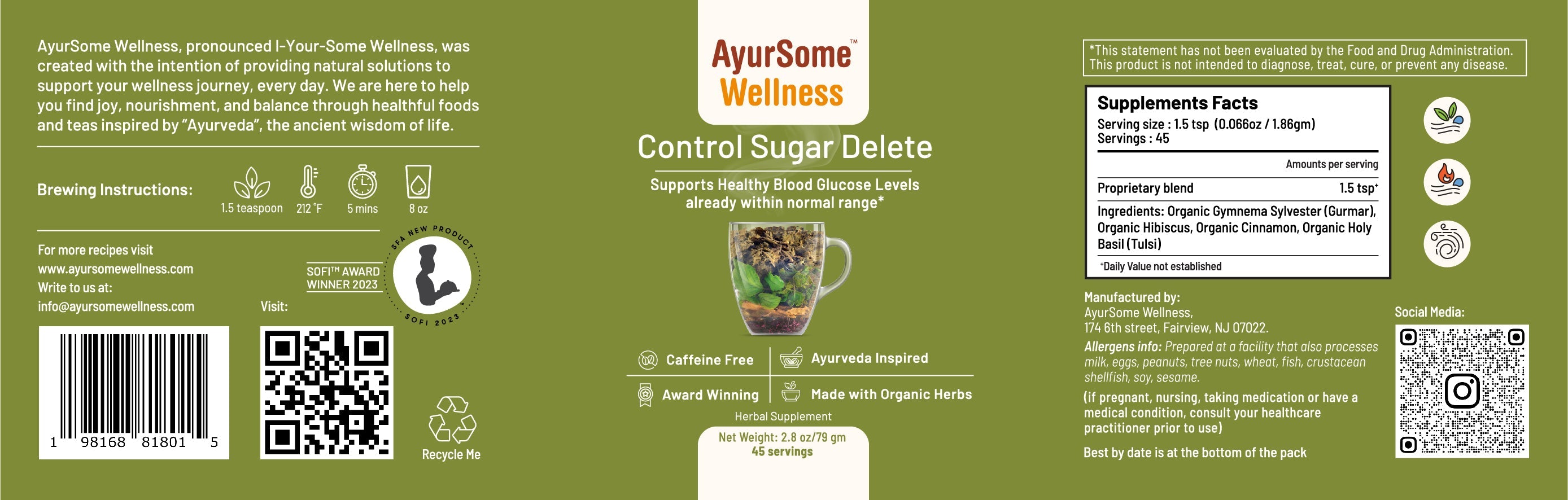 Control Sugar Delete | Organic Gymnema Tea Blend