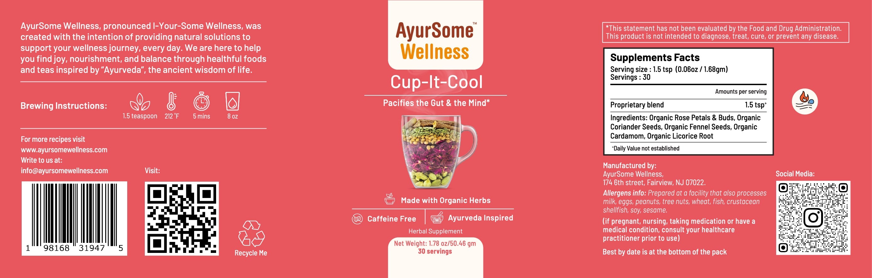 Cup-It-Cool Tea | Organic Rose & Licorice Herbs Tea Blend