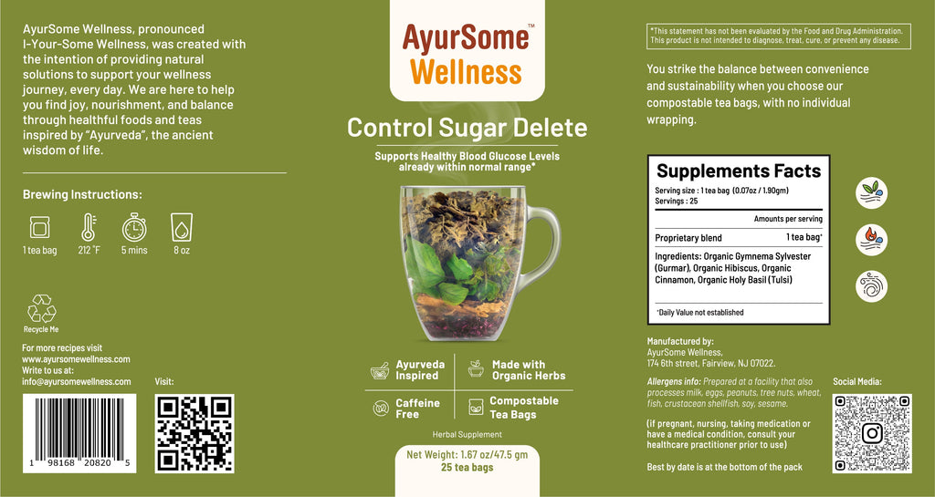 Control Sugar Delete | Organic Gymnema Tea Blend